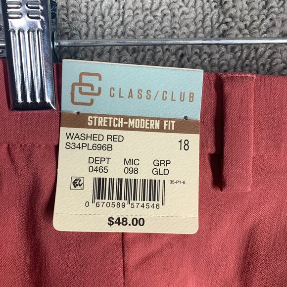 Class Club Pants Youth Boys 18 Stretch Modern Fit Wash Red Formal School - Picture 3 of 8